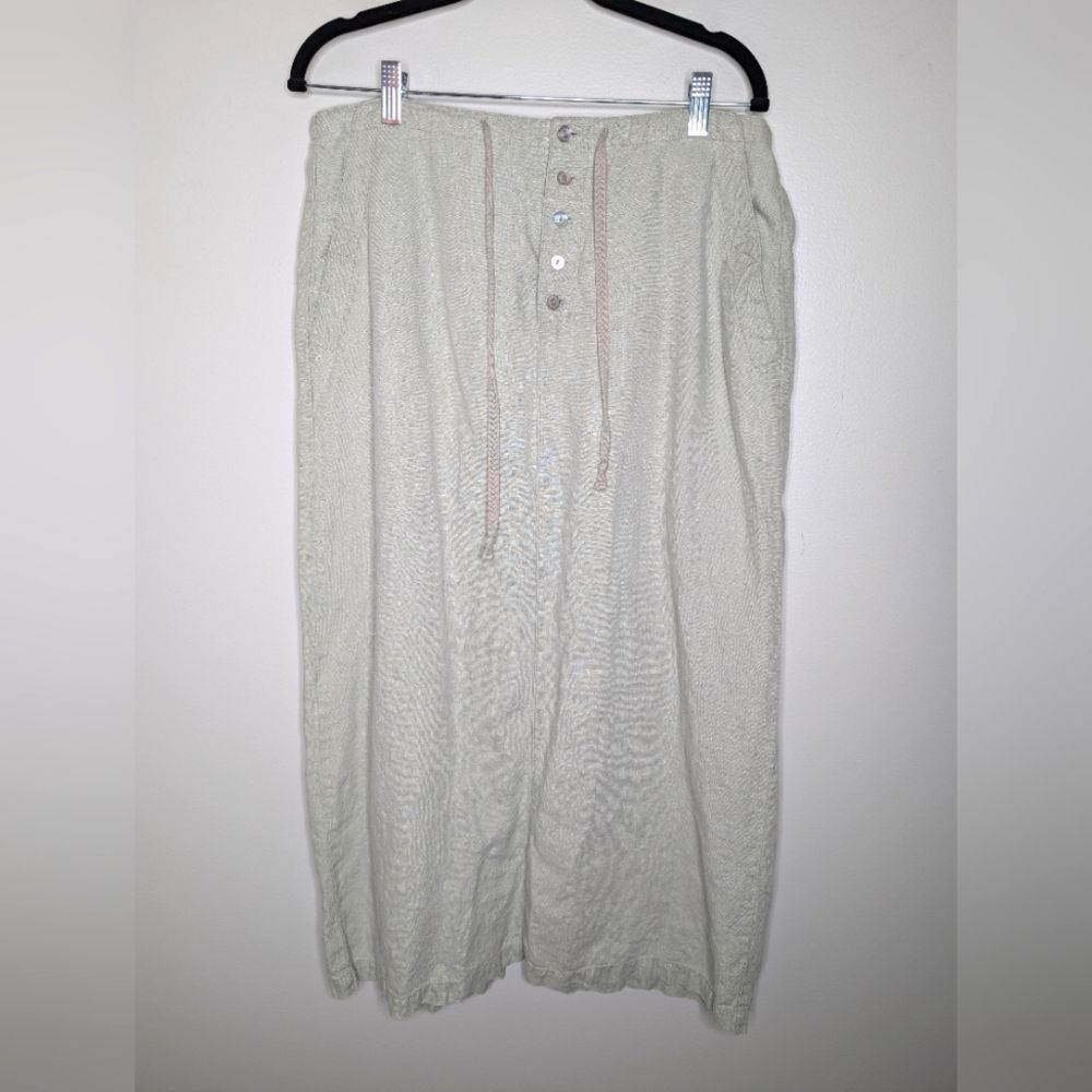Eddie Bauer Vintage Cream Linen Long Maxi Skirt sz 12